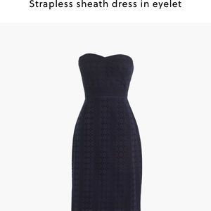jcrew strapless sheath dress in eyelet